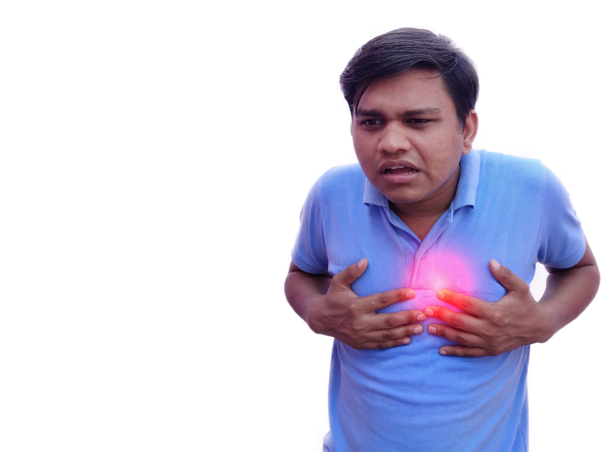 Chest pain due to heart attack or lungs infection